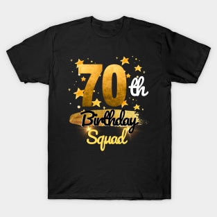 70th Birthday Squad Funny sparkle T-Shirt